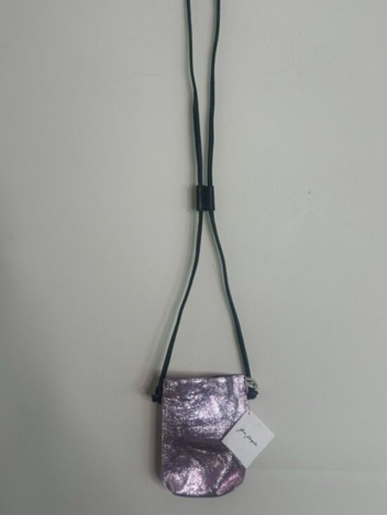 Free People Handbags - Free People Glitter Damsel Metallic Pink Leather Crossbody Handmade NWT